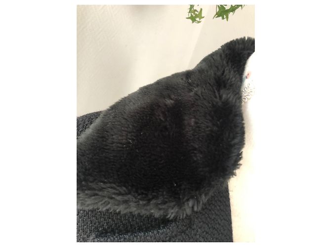 Abrigo de lana Max & Co negro con cuello de pelo sintético - vista 6