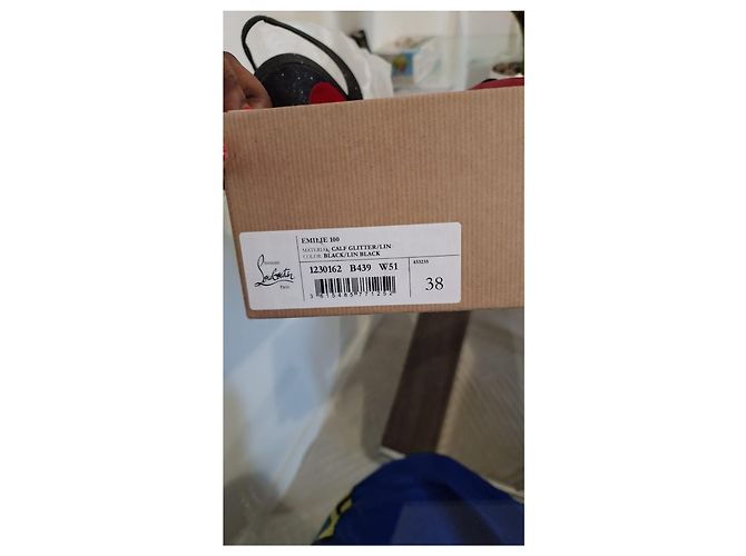 Sandali Christian Louboutin Neri in Gomma Nero - vista 7