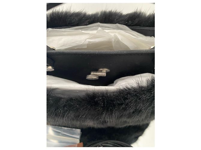Borsa Loro Piana Cluisée Mini nera in cashmere e pelle di vitello Nero - vista 2