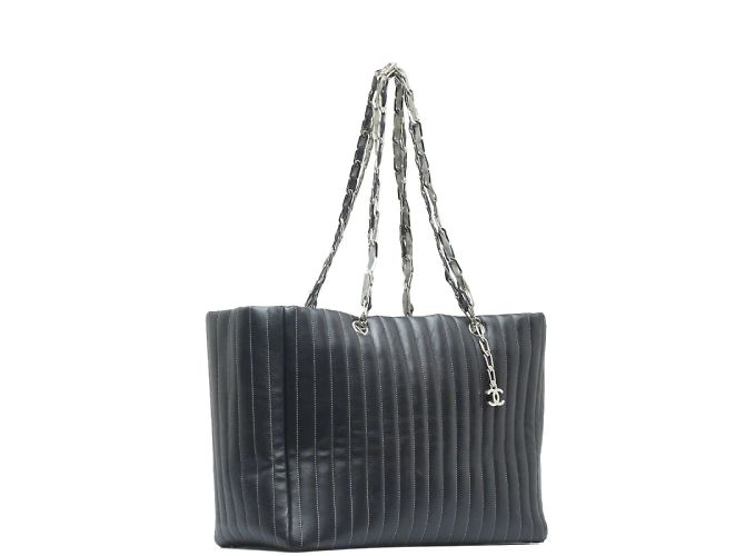 Chanel Borsa tote trapuntata verticale Mademoiselle Nero - vista 2
