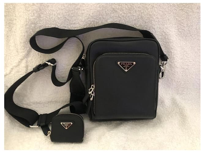 Borsa a tracolla Prada in pelle nera Nero - vista 10