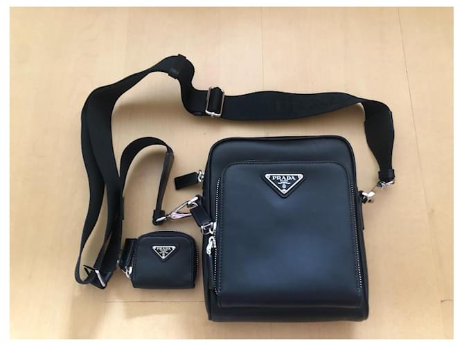 Borsa a tracolla Prada in pelle nera Nero - vista 4