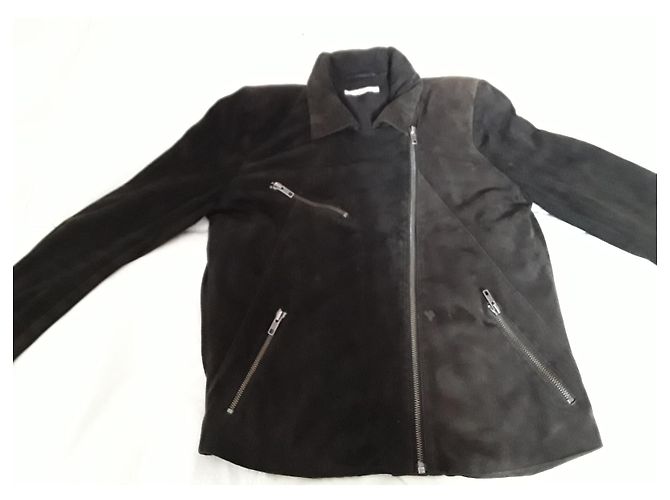 Ba&Sh Perfecto Biker Jacket Chocolate Suede - view 10