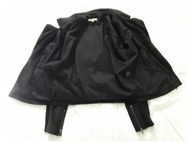 Ba&Sh Perfecto Biker Jacket Chocolate Suede - view 8