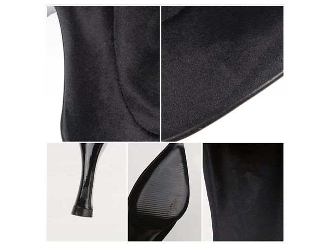 Botas altas Sergio Rossi de terciopelo negro - vista 3