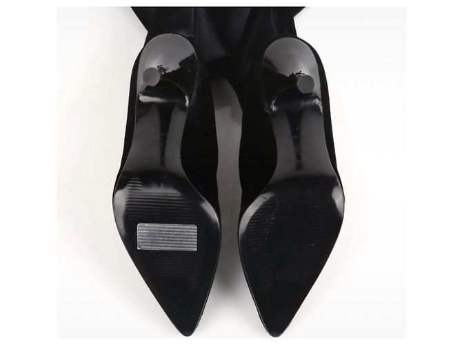 Botas altas Sergio Rossi de terciopelo negro - vista 4