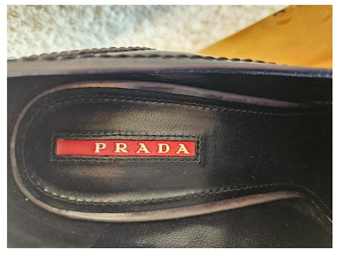 Mocassini Prada in pelle grigia Grigio - vista 4