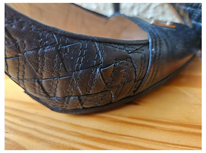Décolleté Gianni Versace in pelle nera 38 Nero - vista 3