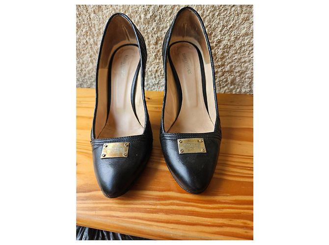 Décolleté Gianni Versace in pelle nera 38 Nero - vista 4