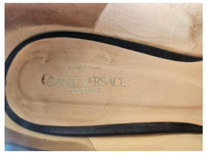 Décolleté Gianni Versace in pelle nera 38 Nero - vista 6