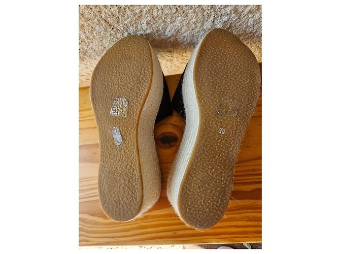 Sabot con zeppa Braccialini P in pelle scamosciata nera Nero - vista 2