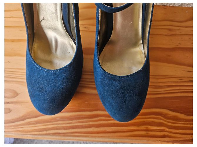 Décolleté Guess Blu Turchese in Pelle 38 - vista 3
