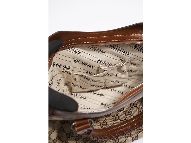 Borsa Gucci X Balenciaga Hacker Project GG Neo Classic Marrone Media - vista 20