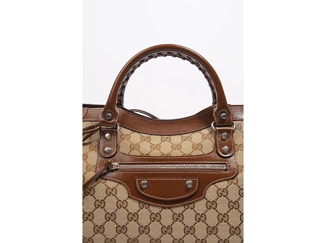 Borsa Gucci X Balenciaga Hacker Project GG Neo Classic Marrone Media - vista 3