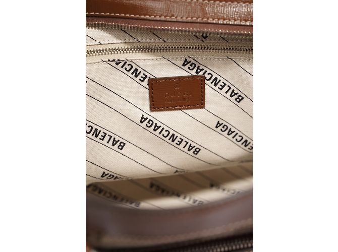 Borsa Gucci X Balenciaga Hacker Project GG Neo Classic Marrone Media - vista 9