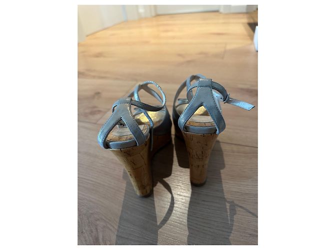 Sandali Christian Dior in pelle metallizzata Metallico - vista 2