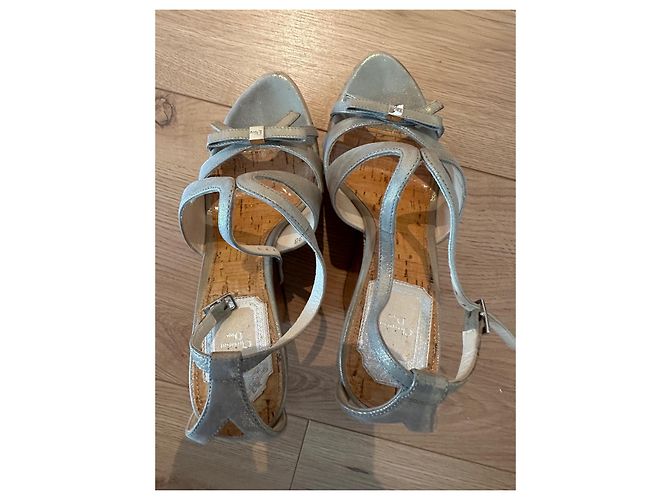 Sandali Christian Dior in pelle metallizzata Metallico - vista 5