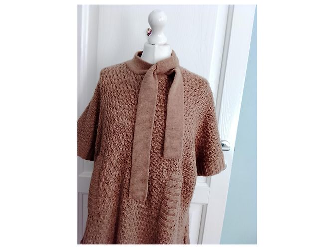 Autre Marque Capa Poncho Manoush Camello Caramelo - vista 3