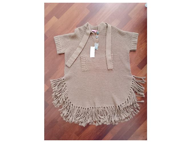 Autre Marque Capa Poncho Manoush Camello Caramelo - vista 4