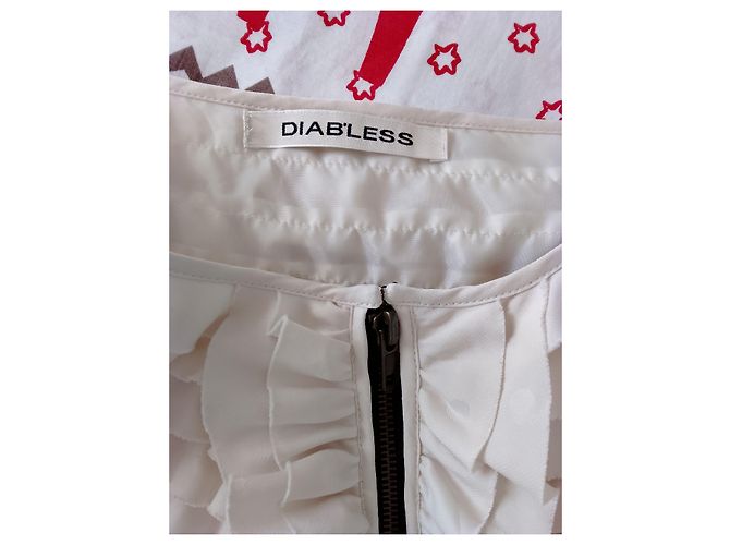 Autre Marque Devils Kleid Eierschale mit Rüschen und Gürtel Aus weiß - Ansicht 3