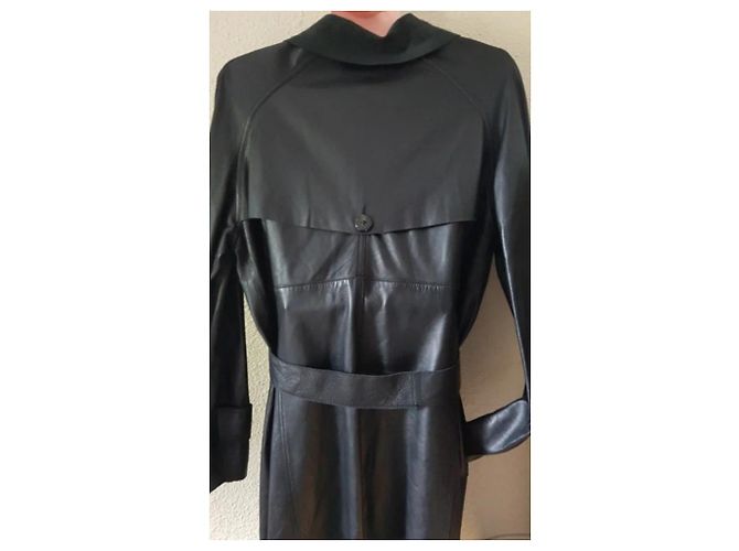 Autre Marque Lammfell Trenchcoat Schwarz - Ansicht 4