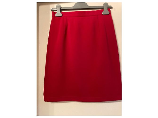 Thierry Mugler Rockanzug Rot Wolle Größe 38 - Ansicht 7