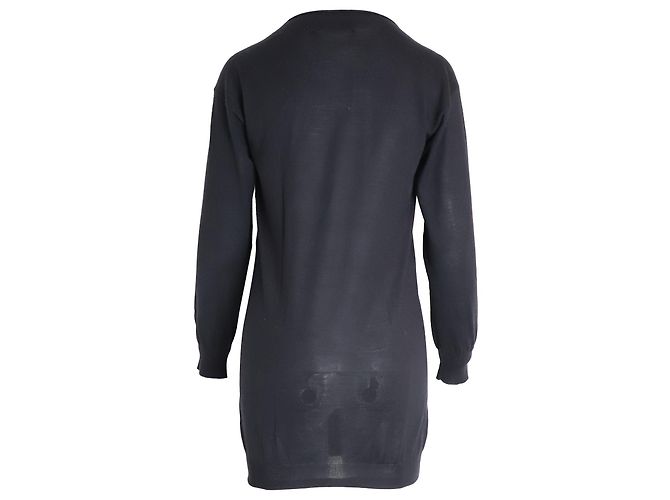 Stella Mc Cartney Jersey con cuello de pico Stella McCartney en seda de cachemira negra Negro - vista 3