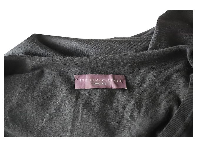 Stella Mc Cartney Jersey con cuello de pico Stella McCartney en seda de cachemira negra Negro - vista 4