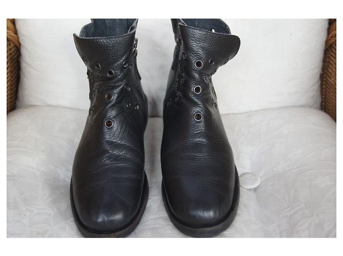 Stivaletti in pelle Maison Martin Margiela neri - vista 2