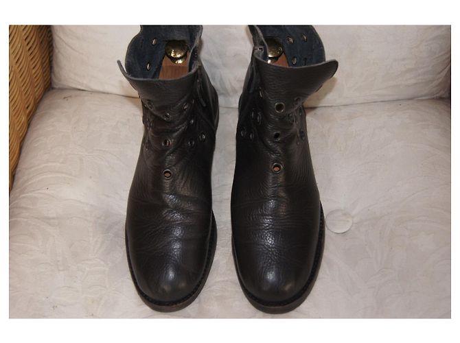 Stivaletti in pelle Maison Martin Margiela neri - vista 7