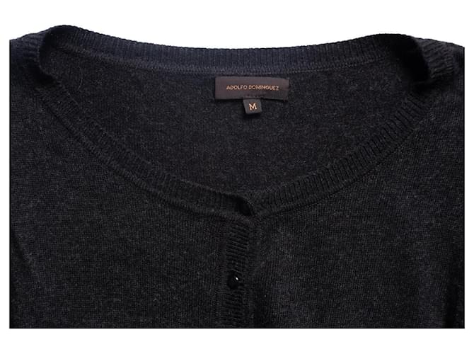 Autre Marque Adolfo Dominquez, graue Strickjacke mit Perlen - Ansicht 6
