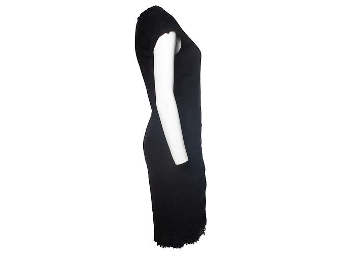 Masscob, Schwarzes Leinenkleid - Ansicht 3