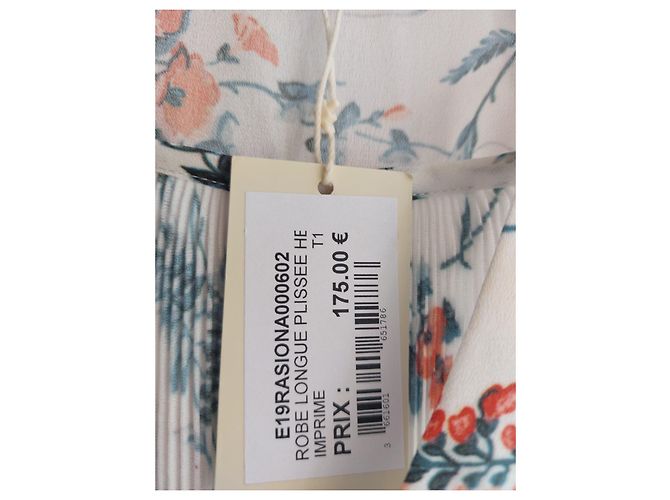 Vestido Maje Blanco Plisado de Viscosa - vista 3