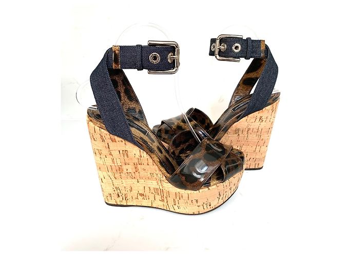 Dolce & Gabbana Keilabsatz Mules Leopardenmuster und Blauem Denim Leopardenprint - Ansicht 10