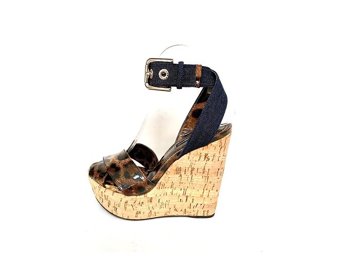 Dolce & Gabbana Keilabsatz Mules Leopardenmuster und Blauem Denim Leopardenprint - Ansicht 2