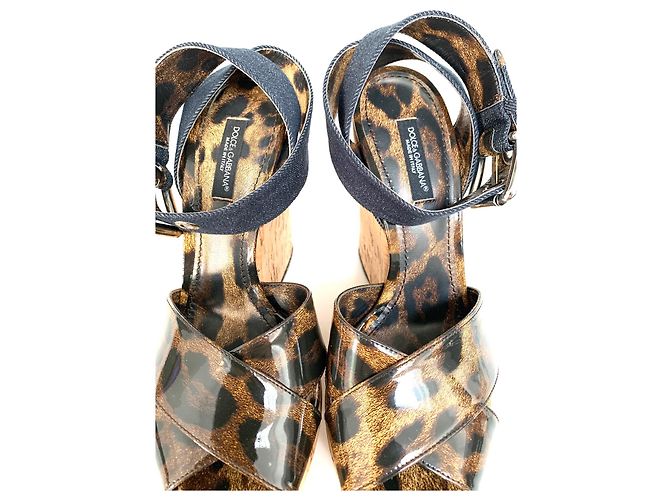 Dolce & Gabbana Keilabsatz Mules Leopardenmuster und Blauem Denim Leopardenprint - Ansicht 5