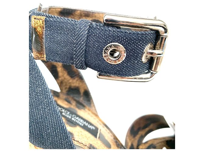 Dolce & Gabbana Keilabsatz Mules Leopardenmuster und Blauem Denim Leopardenprint - Ansicht 8