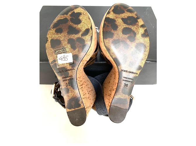Dolce & Gabbana Keilabsatz Mules Leopardenmuster und Blauem Denim Leopardenprint - Ansicht 9