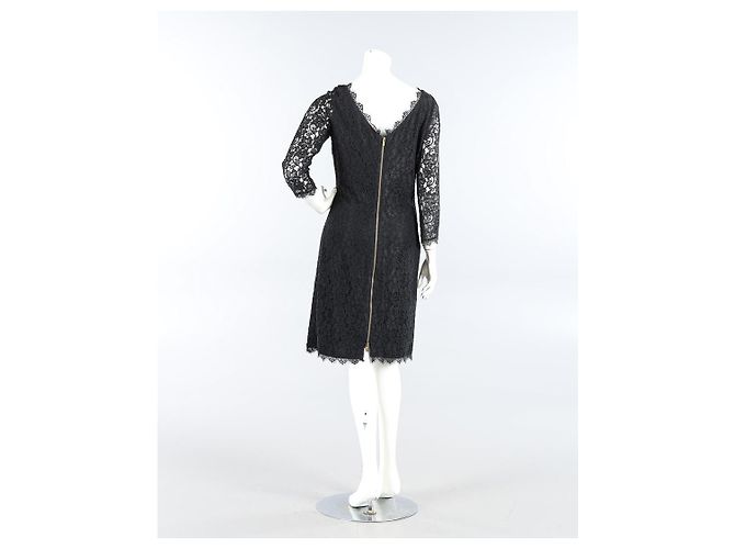 Diane Von Furstenberg DvF schwarzes Zarita Langes Spitzenkleid - Ansicht 2
