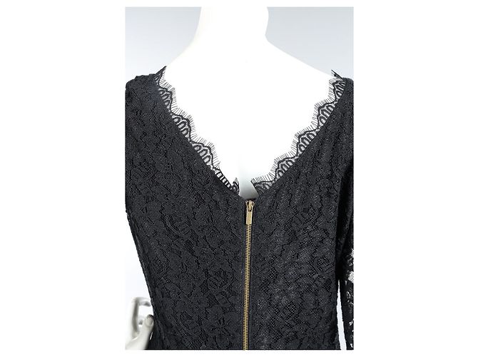 Diane Von Furstenberg DvF schwarzes Zarita Langes Spitzenkleid - Ansicht 3