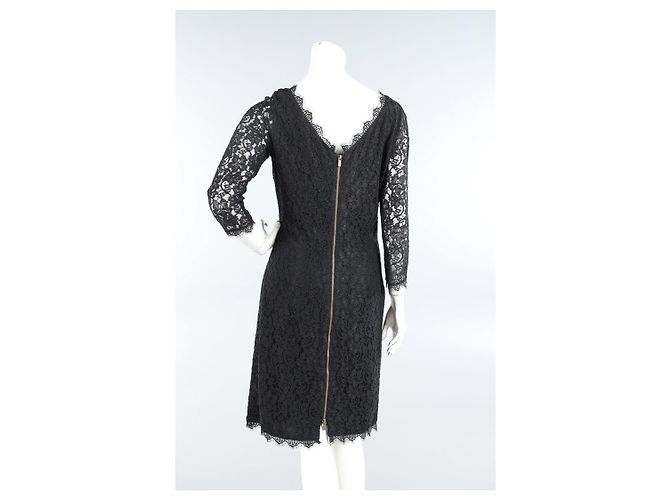Diane Von Furstenberg DvF schwarzes Zarita Langes Spitzenkleid - Ansicht 5
