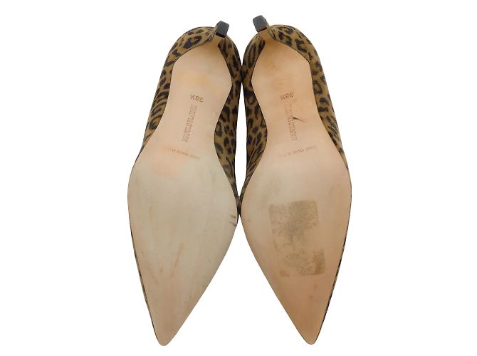 Manolo Blahnik Marrone Multi Leopard Stampa Décolleté - vista 6