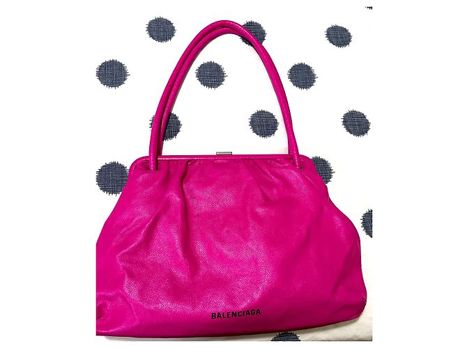 Borsa a mano Balenciaga Cloud in pelle fucsia Fuschia - vista 9