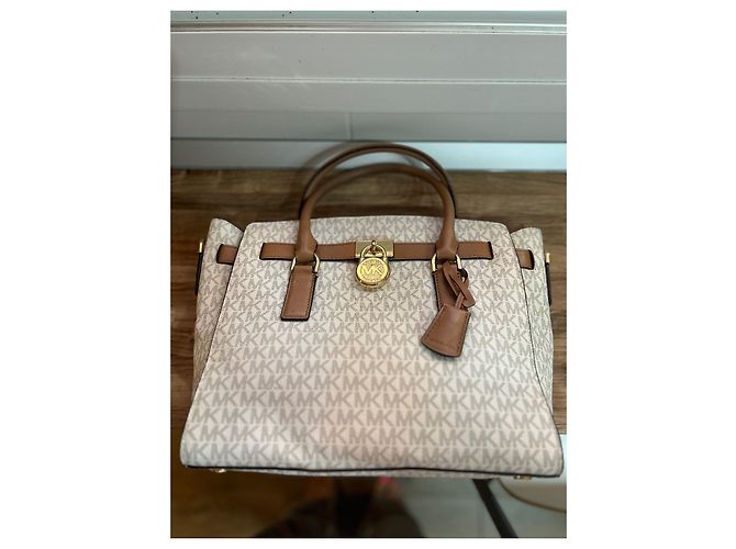 Borsa Michael Kors Hamilton Crema in Finta Pelliccia Crudo - vista 4