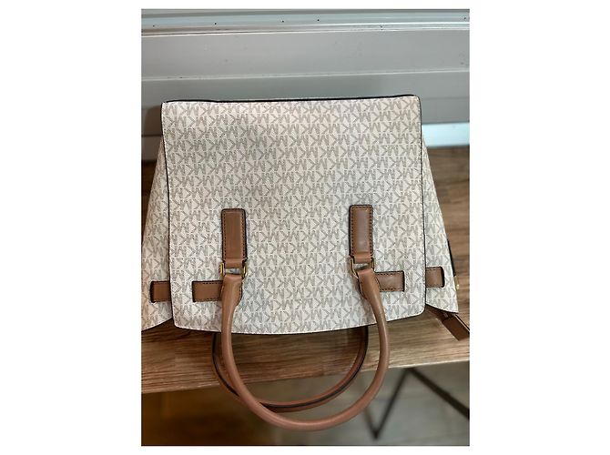 Borsa Michael Kors Hamilton Crema in Finta Pelliccia Crudo - vista 8