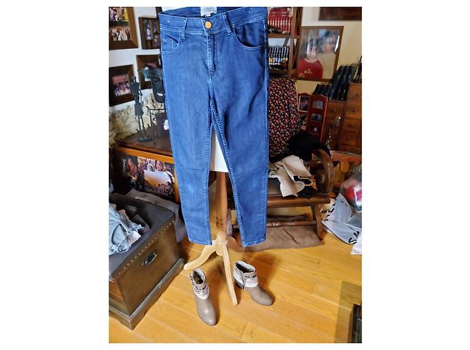 Jeans SéZane Blu Navy in Cotone - vista 10