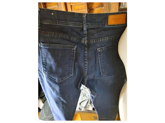 Jeans SéZane Blu Navy in Cotone - vista 3