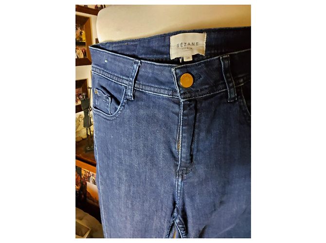 Jeans SéZane Blu Navy in Cotone - vista 6