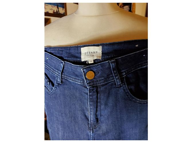 Jeans SéZane Blu Navy in Cotone - vista 7