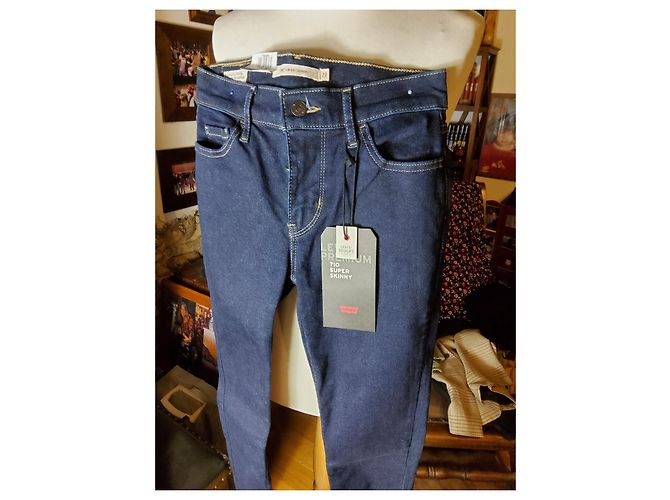 Levi's Super Skynny 710 Vaqueros Azul Oscuro Algodón - vista 12